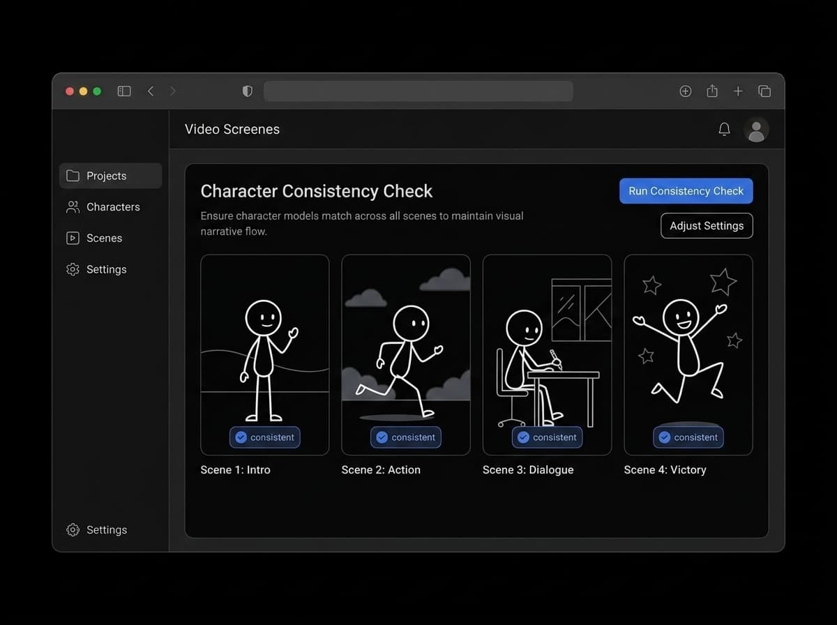 Consistent Stick Figure Characters