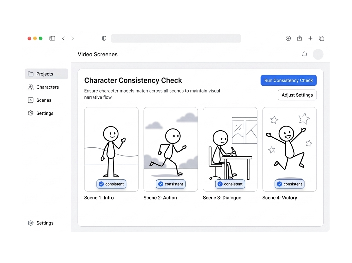 Consistent Stick Figure Characters